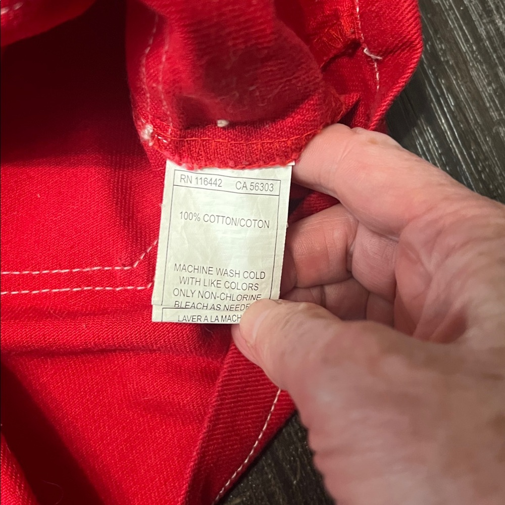 🚺 7 US (XS/S) — Vintage Empyre Denim Skirtall [BRIGHT RED] - Picture 5 of 10